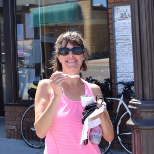 Stopping at Doc's, in Spring Grove, for some ice cream before riding further on the the Root River Bluff & Valley Bike Tour.