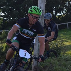 Here in this Great Biking Day photo we caught a Penn Cycle team member making tracks on last Thursday mountain bike at Buckhill, near Lakeville, MN.