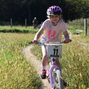 Photo shows a young cyclist having the time of her life at the Wild Ride Mountain Bike Festival, Lebanon Hills Park,that took place yesterday.