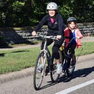 For fall bike riding, at temperatures below 50 degrees Fahrenheit, knees should always be covered.