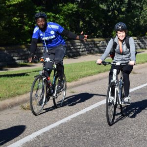 Clothing items to wear for fall bike riding.