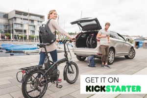 The Tern Vektron*, a folding bike on Kickstarter is great for packing in a car or storage unit.