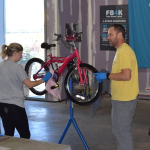 Free Bikes 4 Kidz (FB4K) is in the count down phase to their 's Bike Giveaway Weekend, but they still need your help to clean and wrench the remaining bicycles that were donated in October.