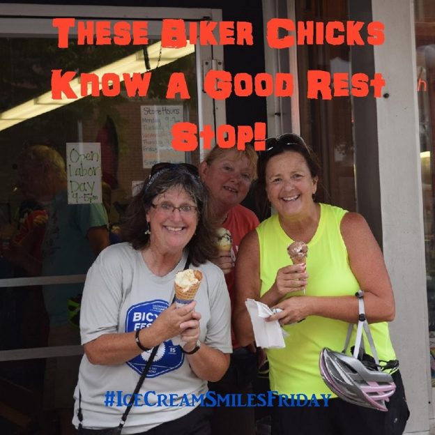 It's Ice Cream Smiles Friday and these ladies know a where to find a good rest stop after riding their bikes in the LaCross WI Area.