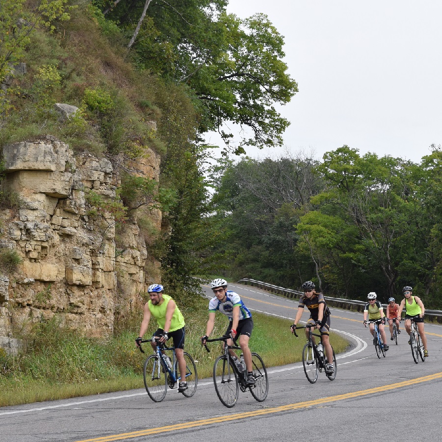 Follow the weathered ravines through the limestone bluffs.
