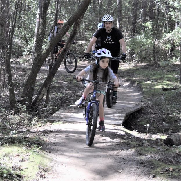 A great family day to be mountain bike riding in the woods