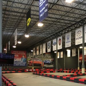 The MB2 Raceway is an indoor go-cart racing facility for all skill levels.
