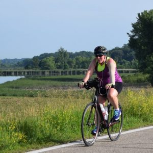 Enjoying nature riding the Rice Creek Trail out of Mounds View.