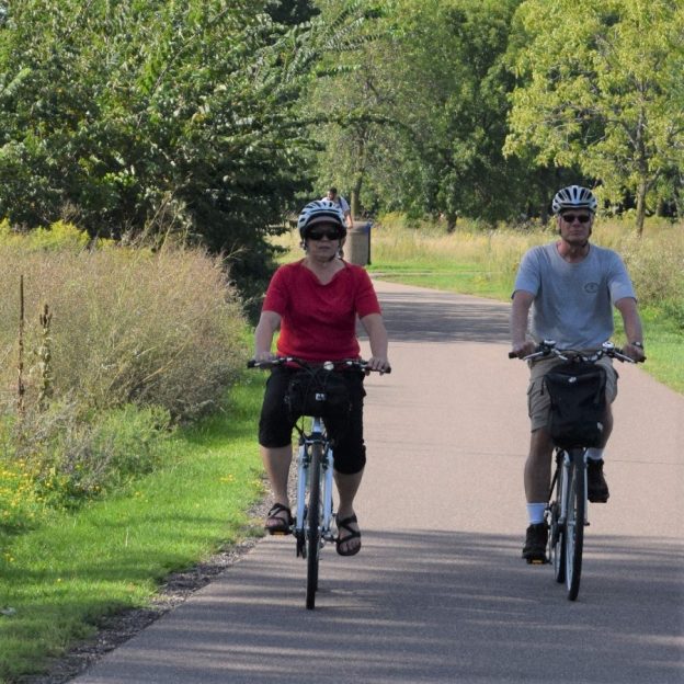 Enjoying nature riding the Rice Creek Trail out of Mounds View.