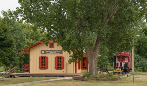 The recently refurbished depot was converted into the History Center with many railroad artifacts.