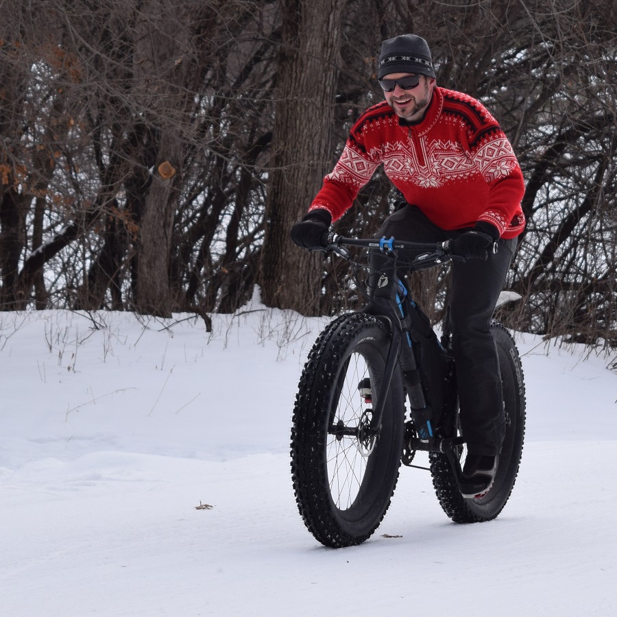 The mountain bike trails in Wirth Park are extra fun in the winter on a fatty.