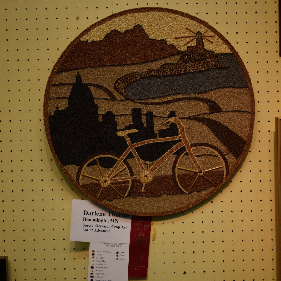 In the Ag-Horticulture Building we found this grain art piece. Congratulation Darlene Thorud, of Bloomington, MN. 