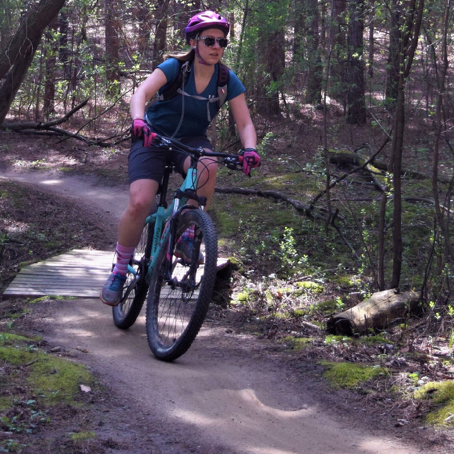 Tuesday morning and this mountain biking chick finds a dry trail to enjoy. In Minnesota, check MORC trail conditions before heading out