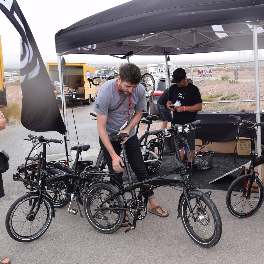 Here the manufactures of Tern Bicycles is showing and demonstrating the latest line of folding bikes out at the Iterbike's Canyon Demo location.