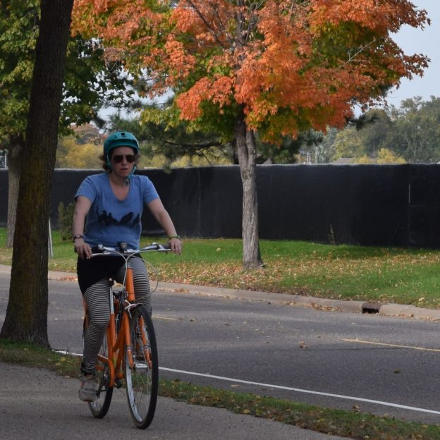 Another beautiful fall day to enjoy a bicycle ride along the trail as the fall colors come into peak along the parkways of the Twin Cities.