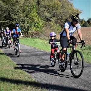 Family fun riding the southern end of the Red Jacket Trail.