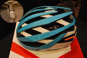 Coros Omni bike helmet and Bone Conducting device (inset)