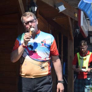Its Ice Cream Smiles Sunday and here in the Netherlands this biker stops with his friends to enjoy a creamy cool ice cream treat.
