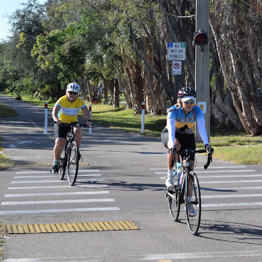 Riding the Fred Marquis Pinellas Trail from St Pete to Clearwater.