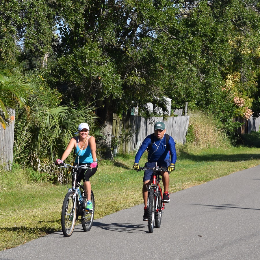 Riding on the Selmon Greenway Trail