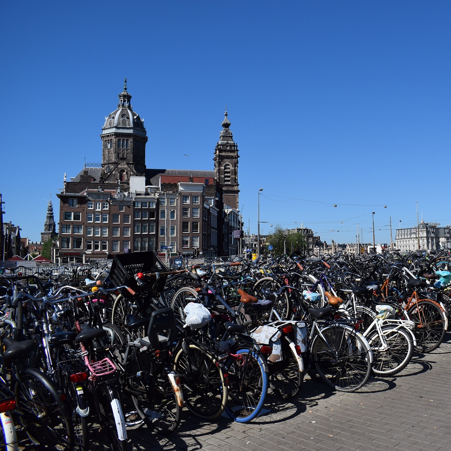 The City Center is packed full designated bicycle parking lots.
