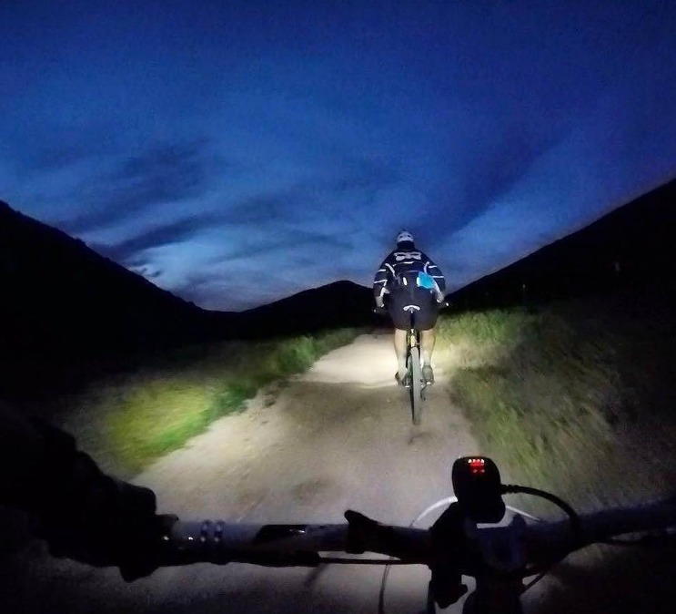mountain biking at night