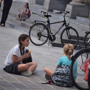Its ice cream smiles Sunday around the world and here in the Netherlands these young bikers are enjoy a cool treat before they continue their ride along the canals in Amsterdam.