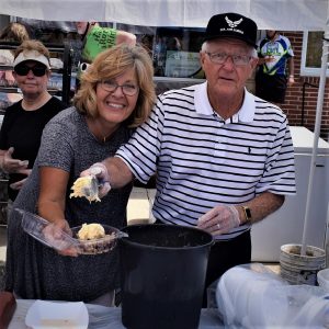 Pie, with a lot of ice cream, served along the bike route is one of the many annual traditions cyclists enjoy on the Register's Annual Great Bicycle Ride Across Iowa (RAGBRAI).