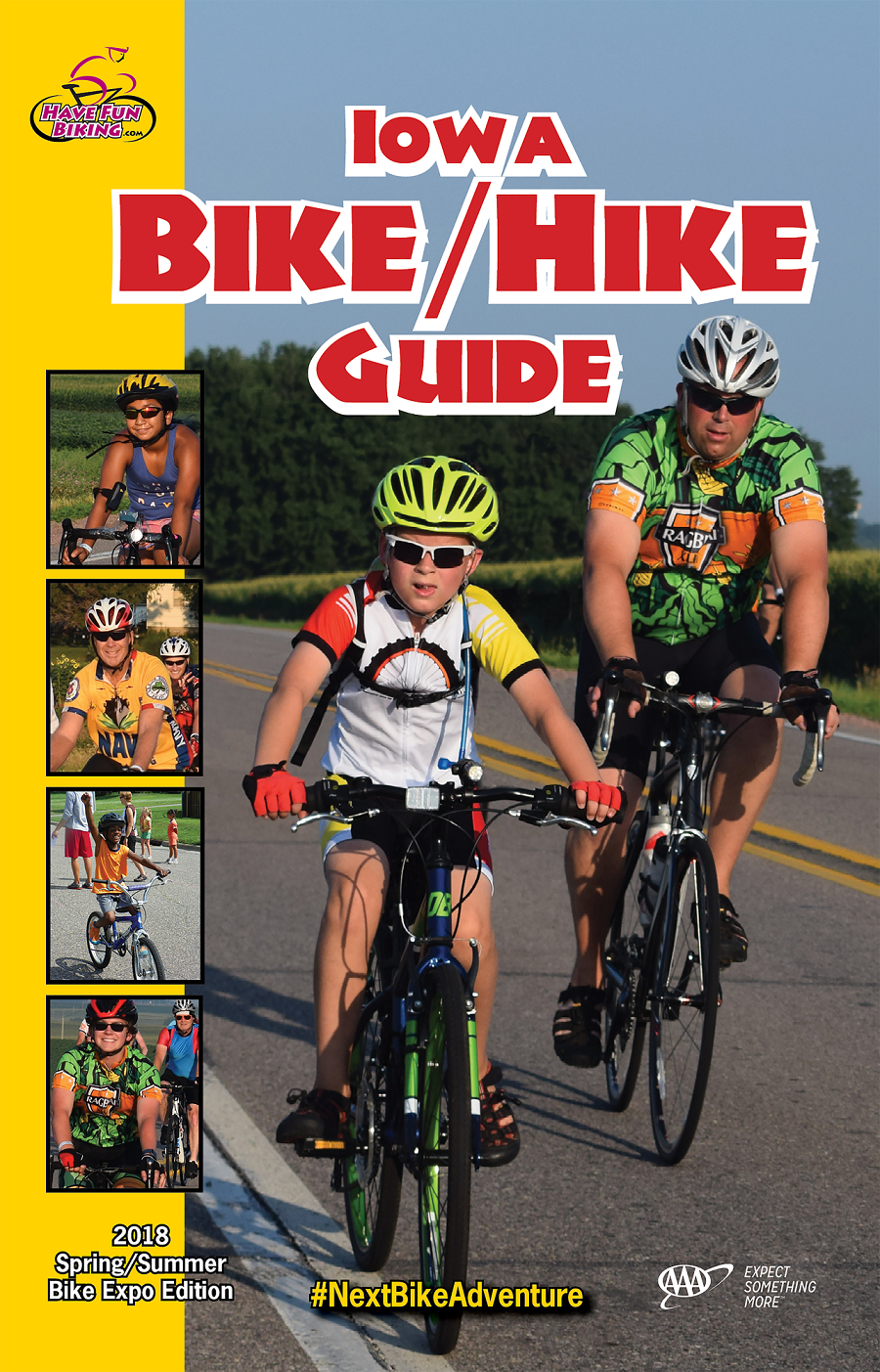 The inaugural Iowa Bike Guide cover you can pick up at the Bike Expo, in Des Moines this Saturday.
