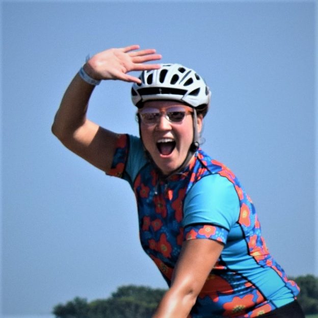 Here in today's bike pic we dig back to a previous RAGBRAi and show this biker chick having some fun along the route. What a fun way to bike across Iowa!