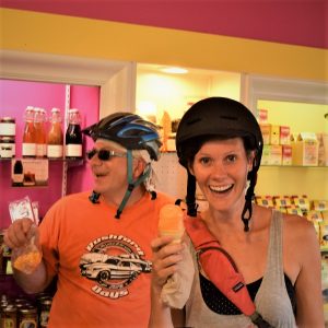 On this ice cream smiles Sunday, we look back at these cyclists stopping along the Mississippi River Trail in La Crosse, WI  to enjoy a cool sweet treat.