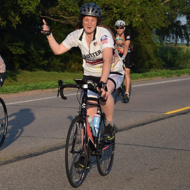 Here is today's 'Yeah its Friday Bike Pic' we caught this biker chick from last year having a good time on the Register's Annual Great Bicycle Ride Across Iowa (RAGBRAI).