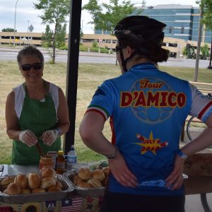 Hydration rest stops along the way offer tasty snacks