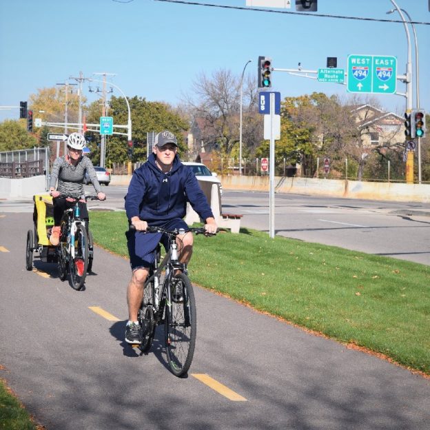 The Mall of America (MOA), located in the east side of Bloomington, is just one of the many travel treasures to explore by bike, when visiting.