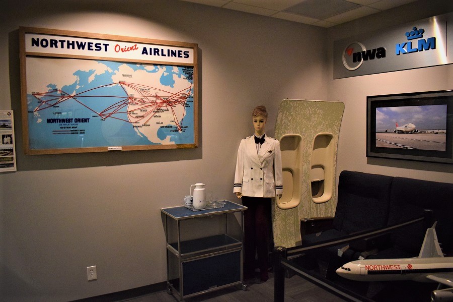 One of the displays at the Northwest Airline Museum.