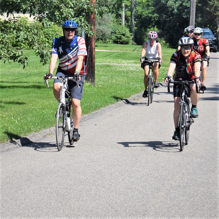 Today's 'riding into the Monday morning sun' bike pic captures another beautiful  spring weather day before summer begins. Here, bikers are on the annual Tour D'Amico (TDA) bike ride, on the 4th of July.