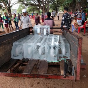 most popular guy in Cambodia- ice vendor