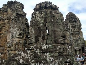 Smiling stone Buddhas at Ankgor WAt