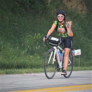 This Bike Pic Friday we are showing you another biker chick having fun and making memories, riding across Iowa a few weeks ago. Along the way it seems everyone had a good time. See more photos at RAGBRAI 2018.