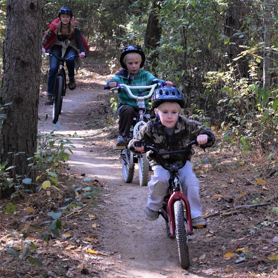 Many parks, (local, state and national) offer mountain bike trails.