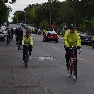 Joe,, leading the group head north to the tours fist stop.