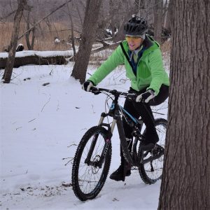 This Bike Pic Friday, we are celebrating the first day of winter where we caught this biker chick out in the Minnesota River bottoms in Bloomington, MN.