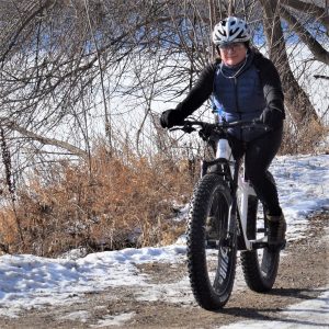 This Bike Pic Thursday, we caught this biker chick out having fun along the Minnesota River bottoms near Bloomington, MN.