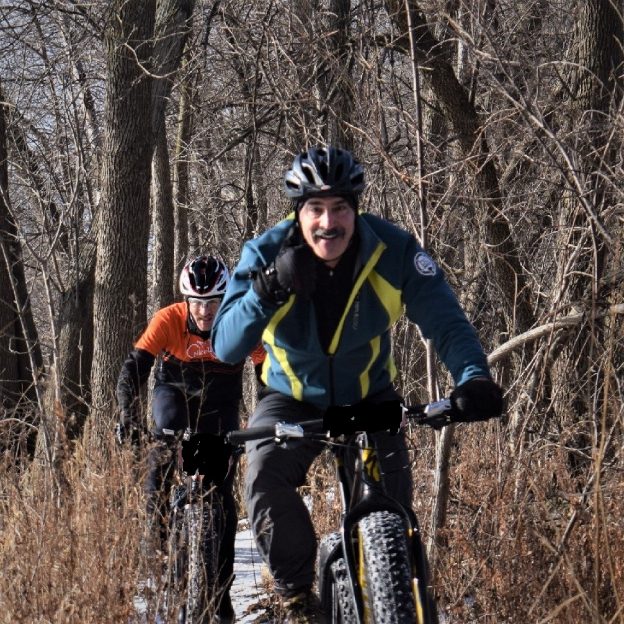 This Bike Pic Saturday, with warmer weather continuing, we caught these biker dudes out having fun on river bottom trail near Bloomington, MN.