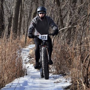 Today's bike pic, we found this biker dude riding the Minnesota River bottom trail near Bloomington, MN. Hope their bikes have studs with the icy conditions?