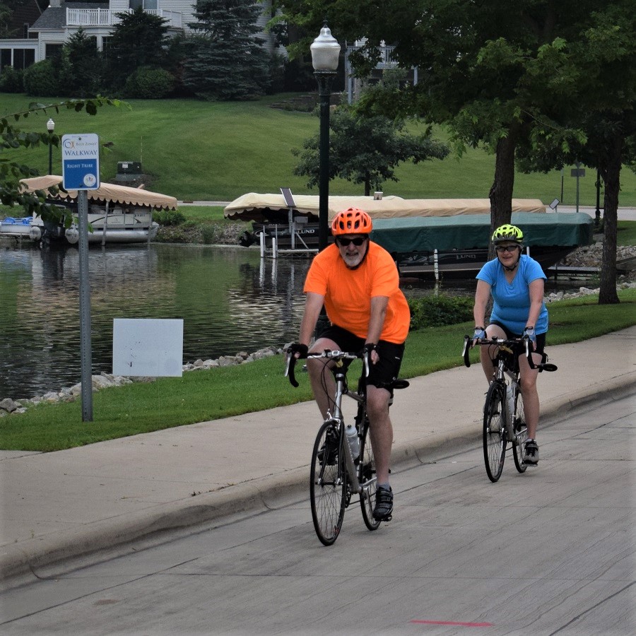 Today's bike pic, looking through last summers photo archives, we found this biker couple riding around Fountain Lake, in Albert Lea, MN. See more fun photos on their Facebook page from Rock N' Roll the Lakes.