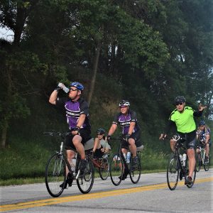 This Tuesday bike pic, looking through the summer archive we found a picture of these biker dudes, having fun riding across Iowa.