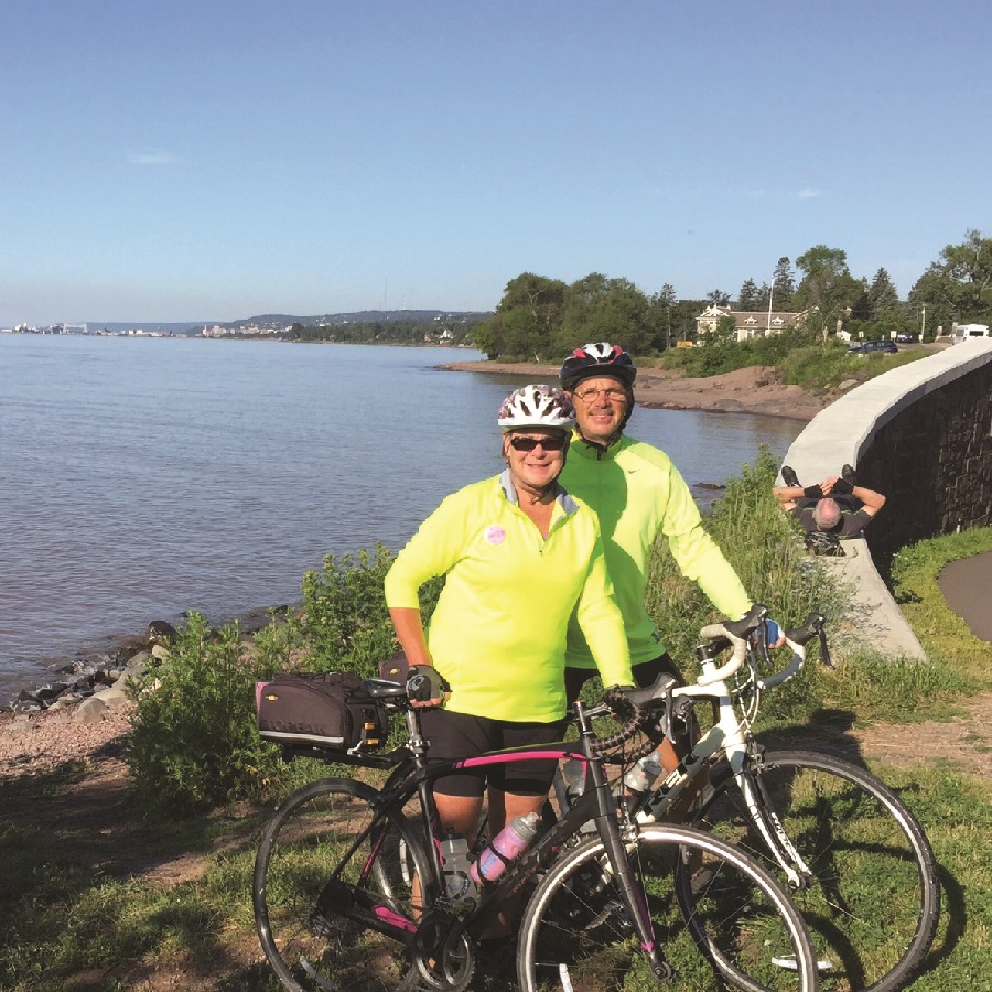 Deb and Bryon Hegland in Duluth on a ride.