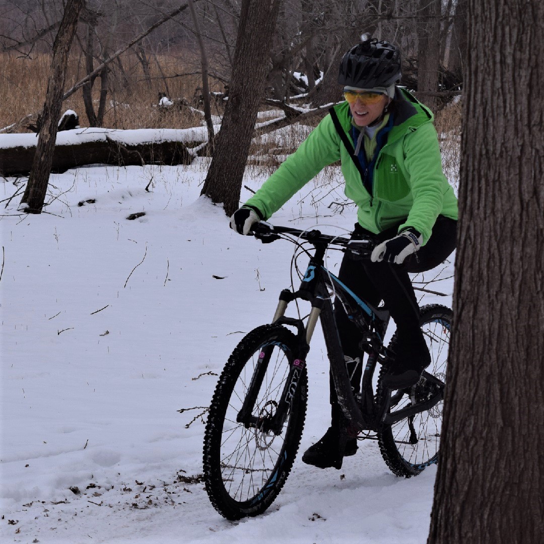 Bike Pic Oct 22, snowy mountain bike fun in the bold north