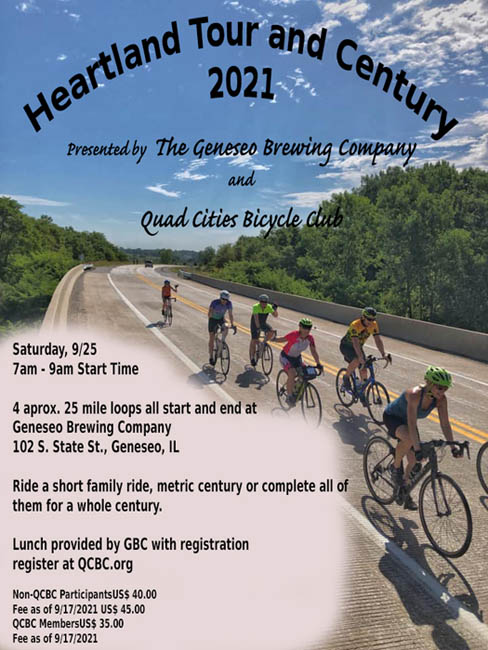 Heartland Century & Tour Ride by the Quad /Cities Bike Club
